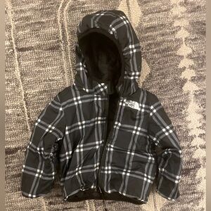 North Face Reversible Black Plaid Coat